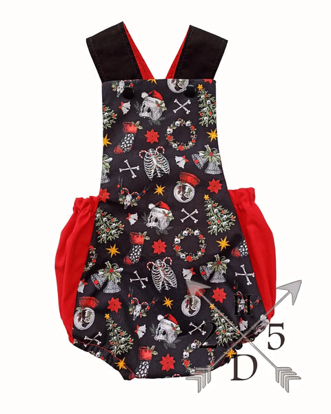 Spooky Christmas Overall Romper