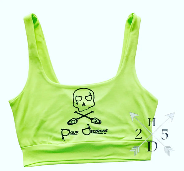 H25D X Pour Decision Taproom Neon Crop Top Tank