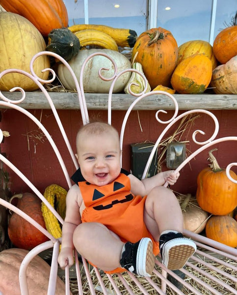 Jack O'Lantern Overall Romper