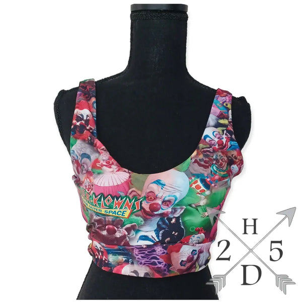 Pink Scary Clowns Crop Top Tank