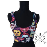 Cartoon Horror Head Crop Top Tank