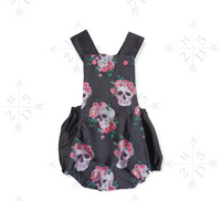 Floral Skull Overall Romper