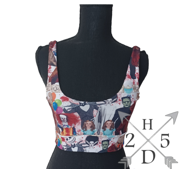 Horror Characters Crop Top Tank